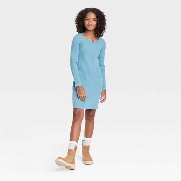 NWT GIRLS RIBBED DRESS - Picture 1 of 1